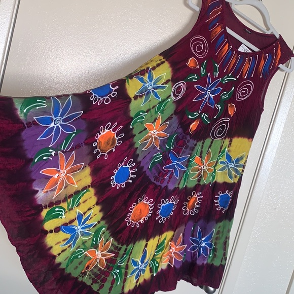 Ethnic Indian Wear Dresses & Skirts - New Indian Bohemian Tie-Dye Sleeveless Caftan Umbrella Sun Dress